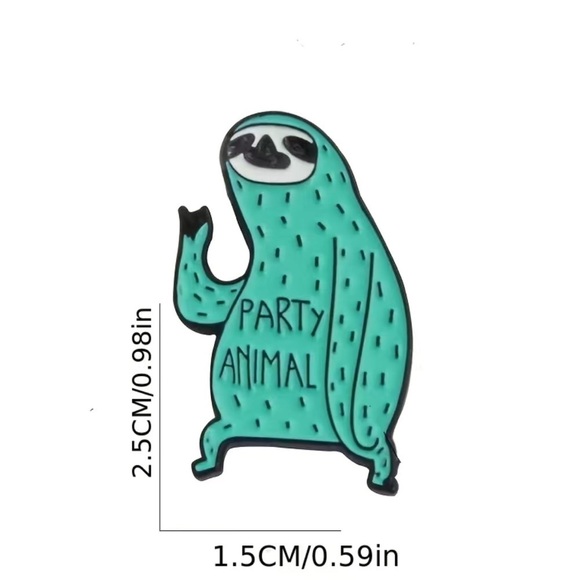 3/$25 Sloth “Party Animal” Pin - Picture 4 of 7